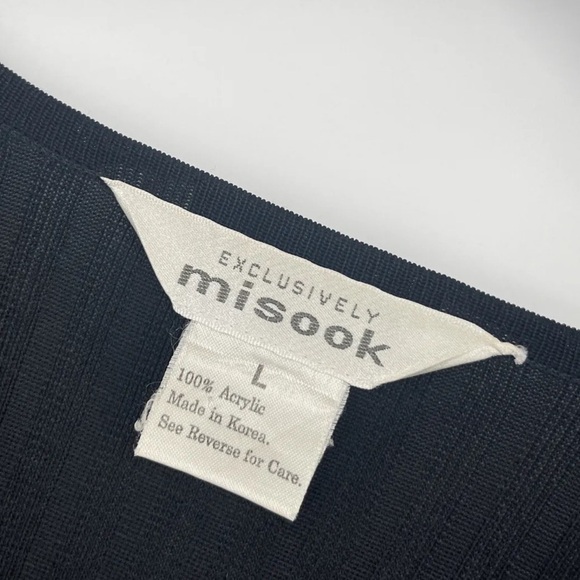 Misook Knit Acrylic Black Cardigan Top Sz Large L - Picture 2 of 6